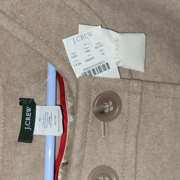 SOLD NWT J. Crew Pea Coat - Picture 4 of 5